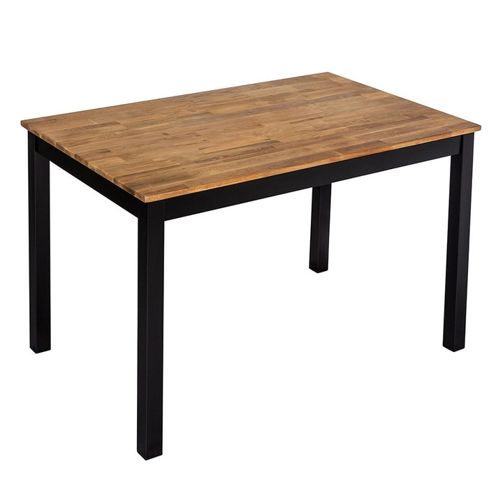 Copenhagen Wooden Dining Table In Solid Oak And Black Frame