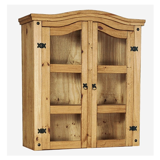 Corona Display Unit In Distressed Pine With 2 Doors