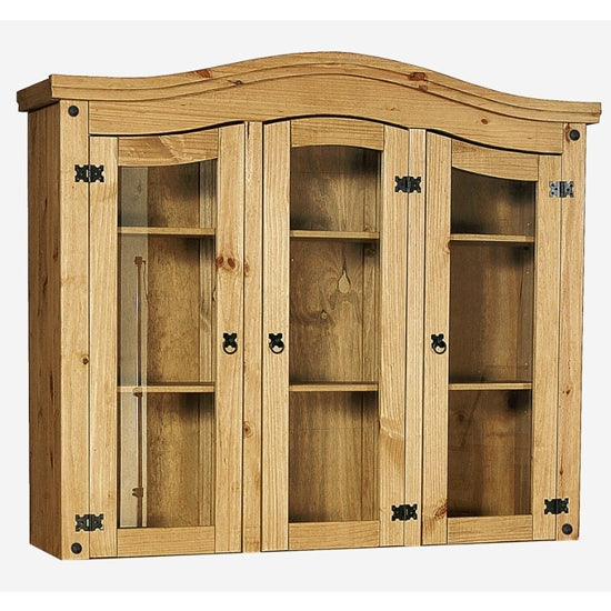 Corona Display Unit In Distressed Pine With 3 Doors