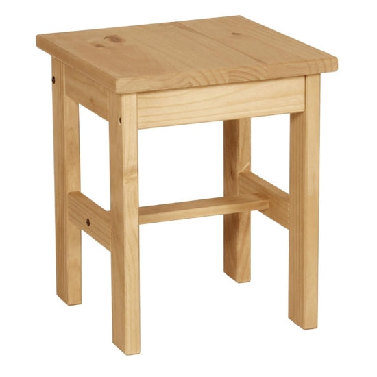 Corona Wooden Dressing Stool In Distressed Pine