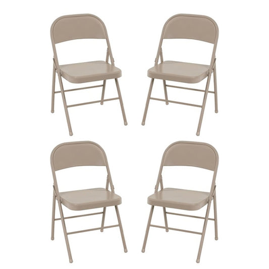 Cosco All Steel Set Of 4 Folding Chairs In Antique Linen