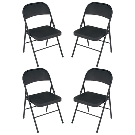 Cosco All Steel Set Of 4 Folding Chairs In Black