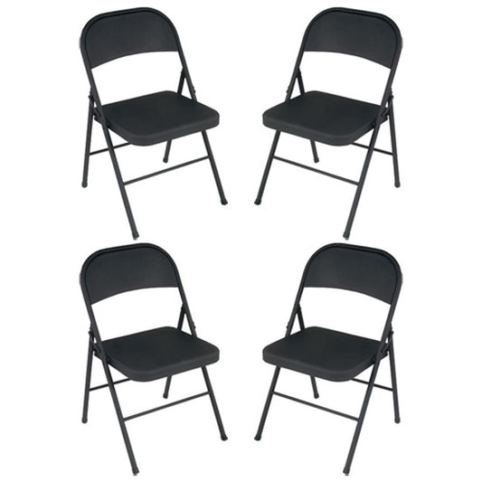 Cosco All Steel Set Of 4 Folding Chairs In Black