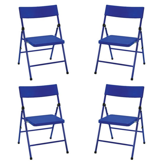 Cosco Safety First Kids Pinch-Free Set Of 4 Folding Chairs In Blue