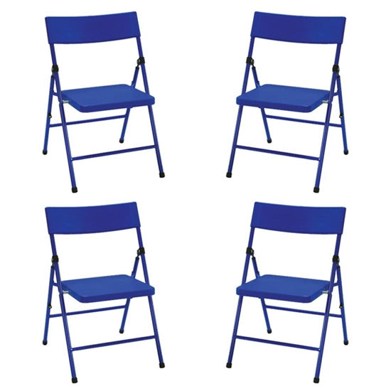Cosco Safety First Kids Pinch-Free Set Of 4 Folding Chairs In Blue