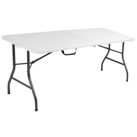 Cosco Small Molded Resin Top Fold-In-Half Dining Table In White