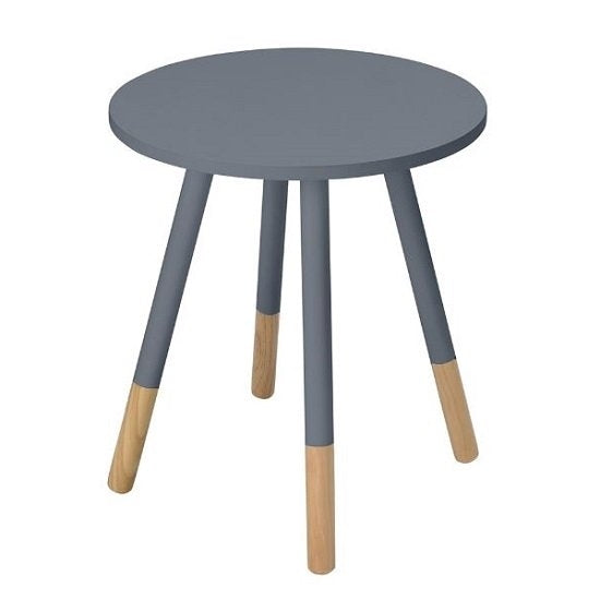 Costa Wooden Side Table In Grey