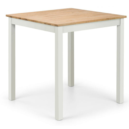 Coxmoor Square Wooden Dining Table In Ivory And Oak