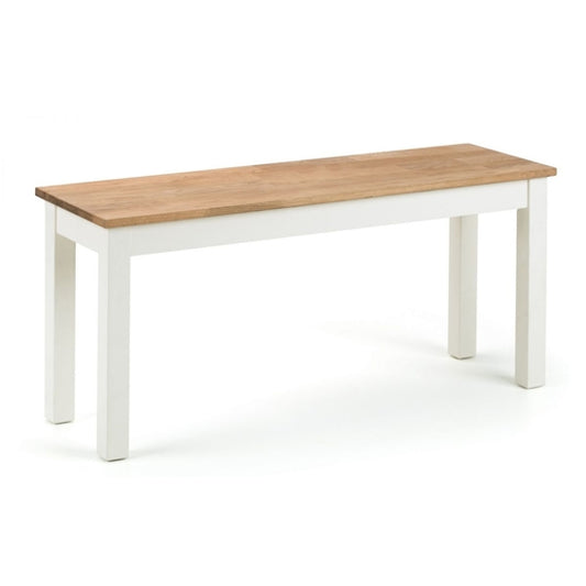 Coxmoor Wooden Dining Bench In White And Oak
