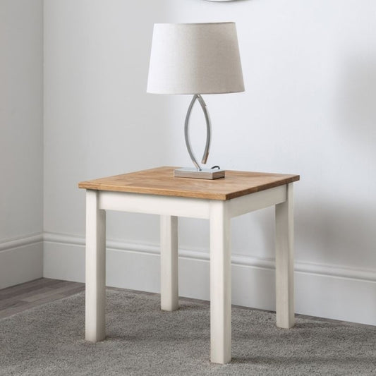 Coxmoor Wooden Lamp Table In White And Oak