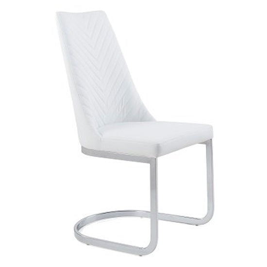 Curva Faux Leather Dining Chair In White