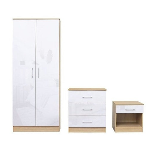 Dakota  Set In High Gloss White And Matt Oak