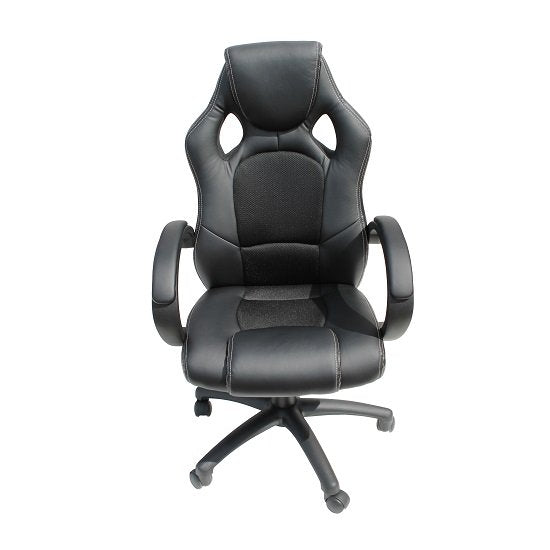 Daytona Faux Leather And Fabric Insert Office Chair In Black