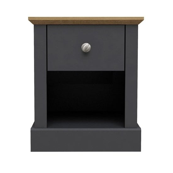 Devon Wooden Lamp Table In Charcoal