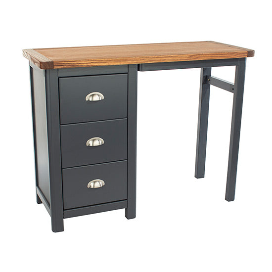 Highland Wooden Single Pedestal Dressing Table In Midnight Blue