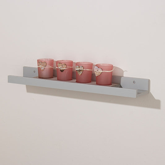 Dura Large Wooden Display Wall Shelf In Light Grey