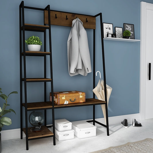 Ealing Large Wooden Hallway Coat Rack And Bench In Pine