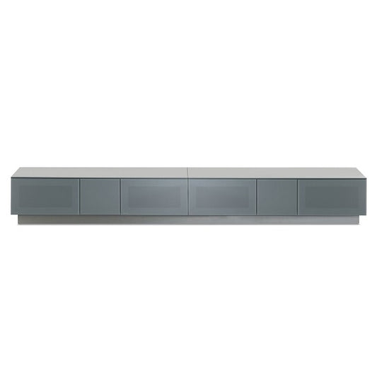 Element TV Stand In Grey With 4 Glass Doors