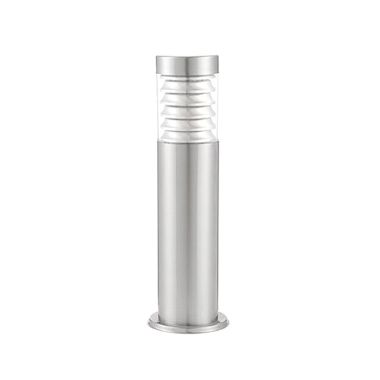 Equinox LED Clear Polycarbonate Shade Outdoor Post In Brushed Stainless Steel