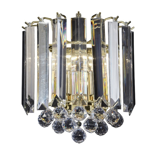 Fargo Clear Acrylic 2 Lights Wall Light In Brass
