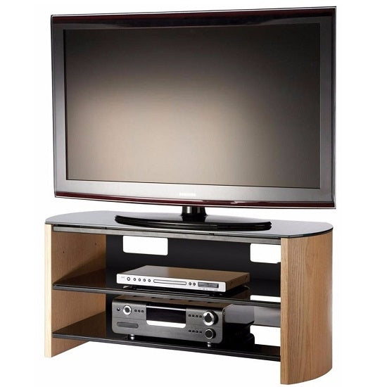Finewoods Medium Wooden TV Stand In Light Oak