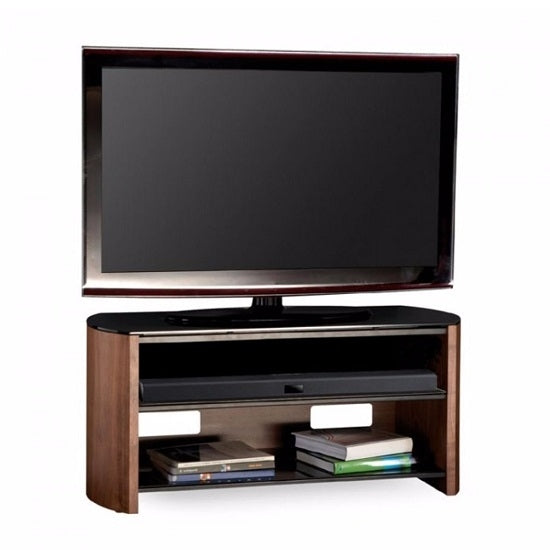Finewoods Medium Wooden TV Stand In Walnut