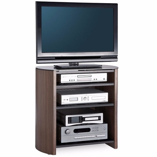 Finewoods Wooden TV Stand In Walnut With 4 Shelves