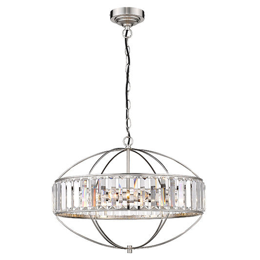 Flor 4 Bulbs Ceiling Pendant Light In Satin Nickel