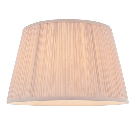 Freya Gathered Silk Fabric 14 Inch Shade With Matching Taped Edge In Dusky Pink