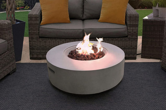Fusion Garden And Patio Gas Fire Pit In Light Grey Eco-Stone