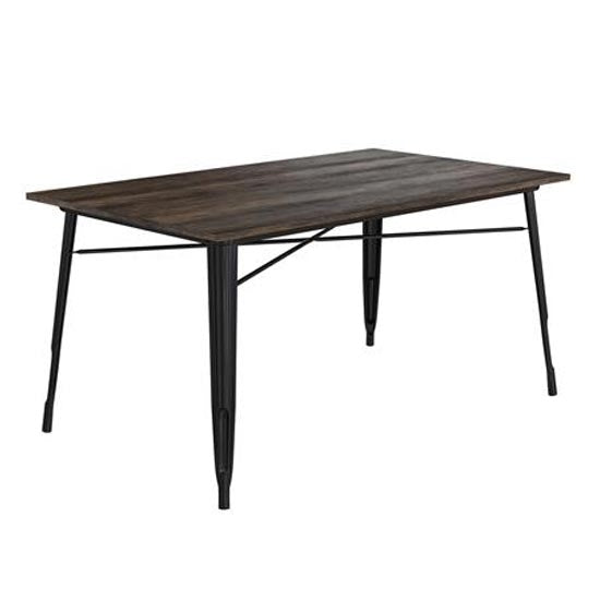 Fusion Wooden Rectangular Dining Table In Black