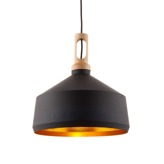 Garcia Ceiling Pendant Light In Matt Black And Light Wood