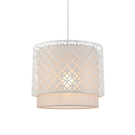 Gilli Small Pale Grey Shade Ceiling Pendant Light In Chalk White
