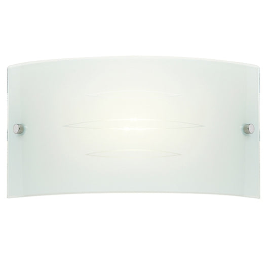 Hadley White Glass Wall Light In Satin Chrome