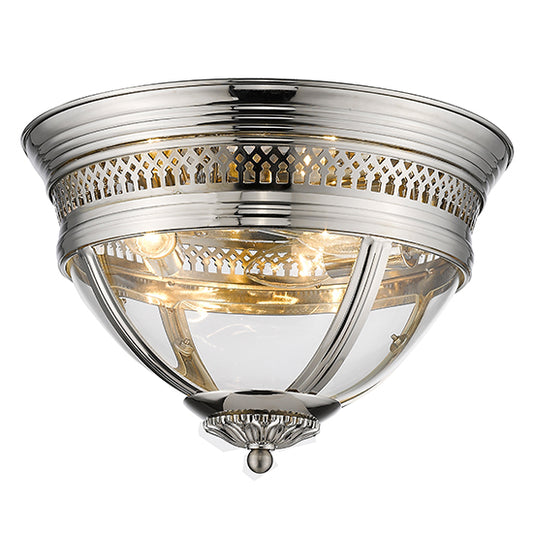 Hampstead 3 Bulbs Flush Ceiling Light In Nickel