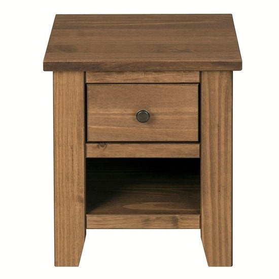 Havana Wooden Lamp Table In Pine With 1 Drawer