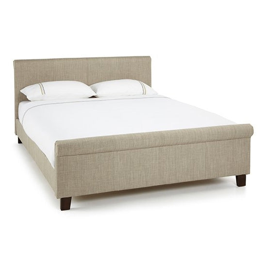 Hazel Fabric Upholstered Small Double Bed In Linen