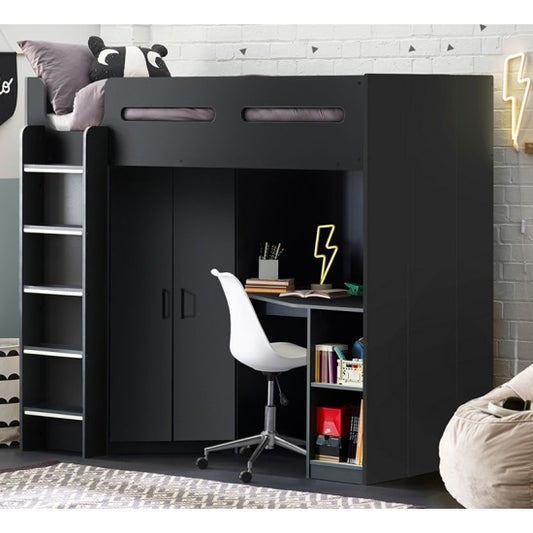 Hercules High Sleeper Bunk Bed In Anthracite