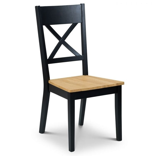 Hockley Wooden Dining Chair In Black And Oak