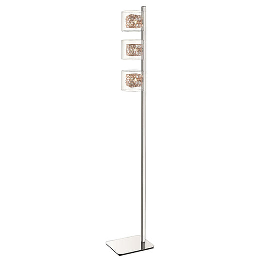 Holland 3 Clear Glass Shade Bulbs Floor Lamp In Copper