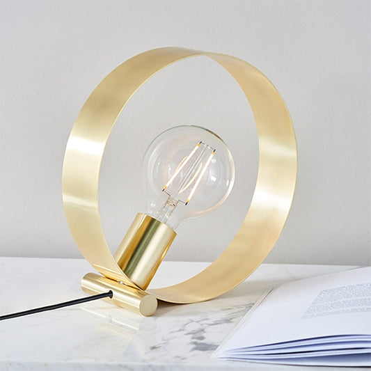 Hoop LED Table Lamp In Brushed Brass