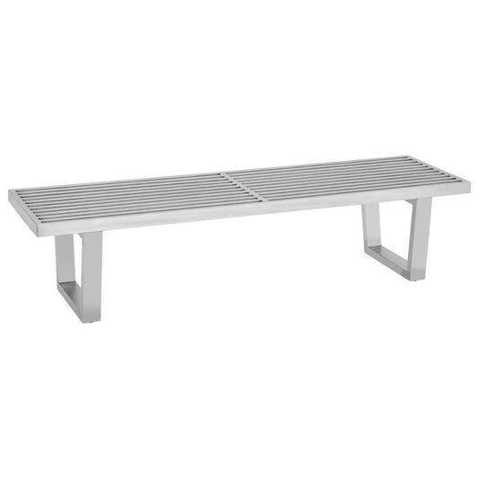Horizon Stainless Steel Hallway Seating Bench In Silver