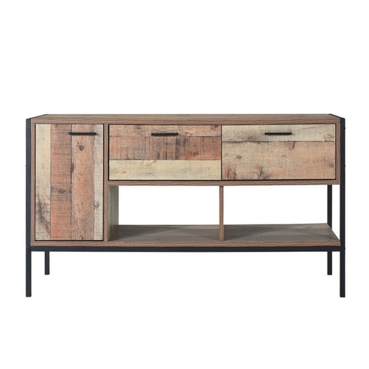 Hoxton Wooden TV Stand In Oak With 1 Door And 2 Drawers