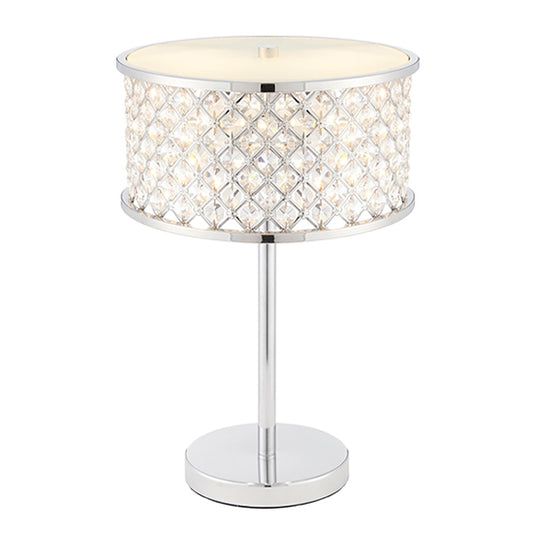 Hudson Clear Crystal 2 Lights Table Lamp In Chrome
