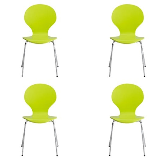 Ibiza Set Of 4 Dining Chairs In Lime