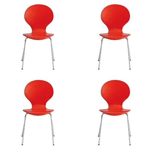 Ibiza Set Of 4 Dining Chairs In Red