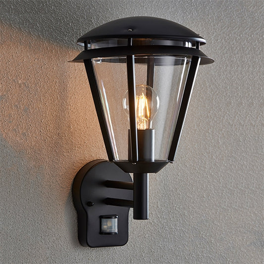 Iken PIR LED Wall Light In Matt Black Stainless Steel