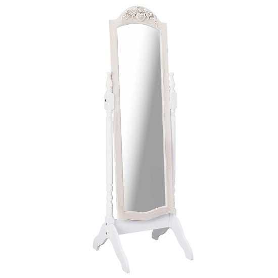 Juliette Cheval Mirror In Cream And White Wooden Frame