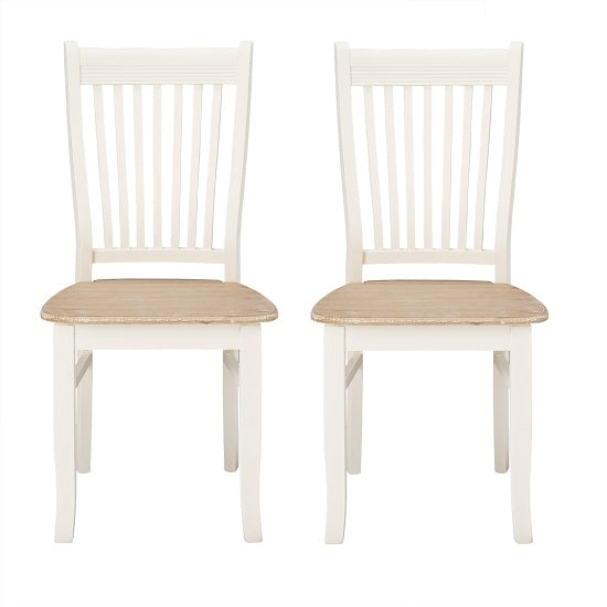 Juliette Cream Wooden Dining Chairs In Pair