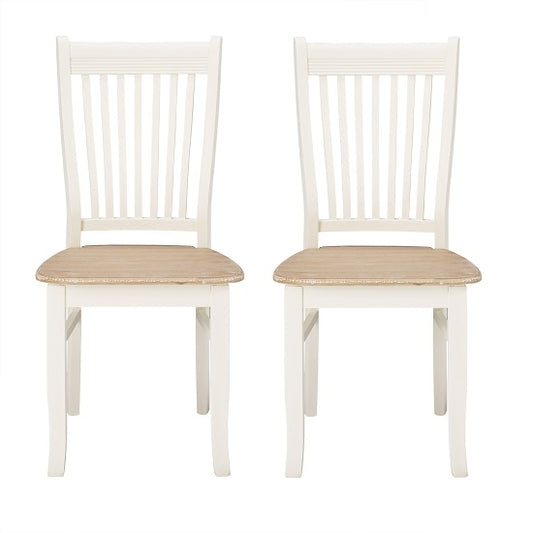 Juliette Cream Wooden Dining Chairs In Pair